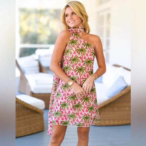 Fancy D Boutique | Dresses | Tropical Pink Halter Dress | Poshmark